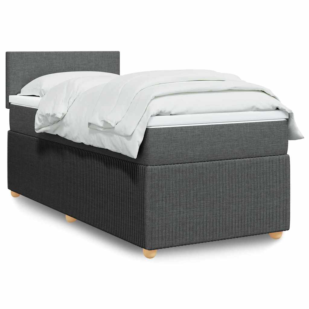 Boxspring met matras stof donkergrijs 90x200 cm is nu te koop bij PeponiXL, paradijselijk wonen!