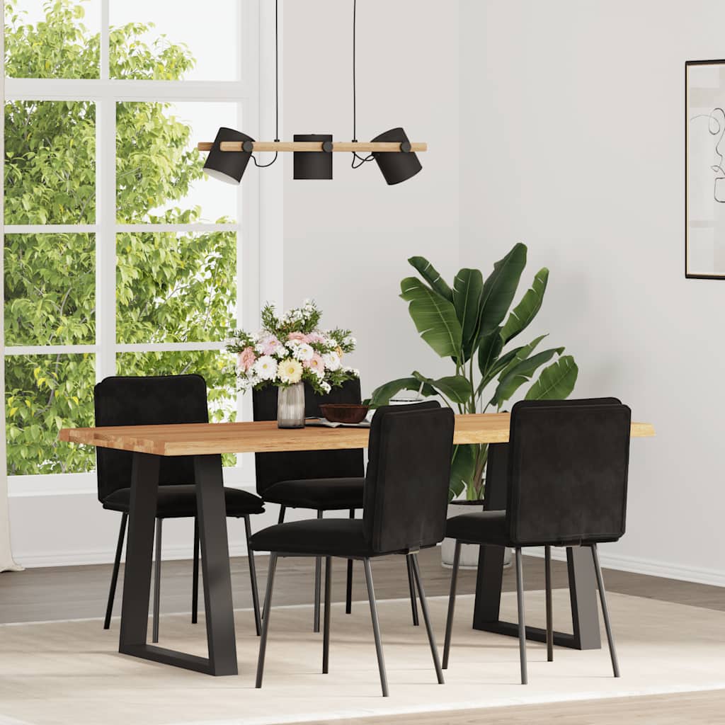 Eetkamerstoelen 4 st fluweel zwart is nu te koop bij PeponiXL, paradijselijk wonen!