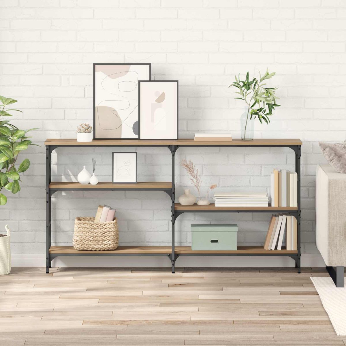 Wandtafel Artisan Eiken 150 x 29 x 76,5 cm Bewerkt hout is nu te koop bij PeponiXL, paradijselijk wonen!