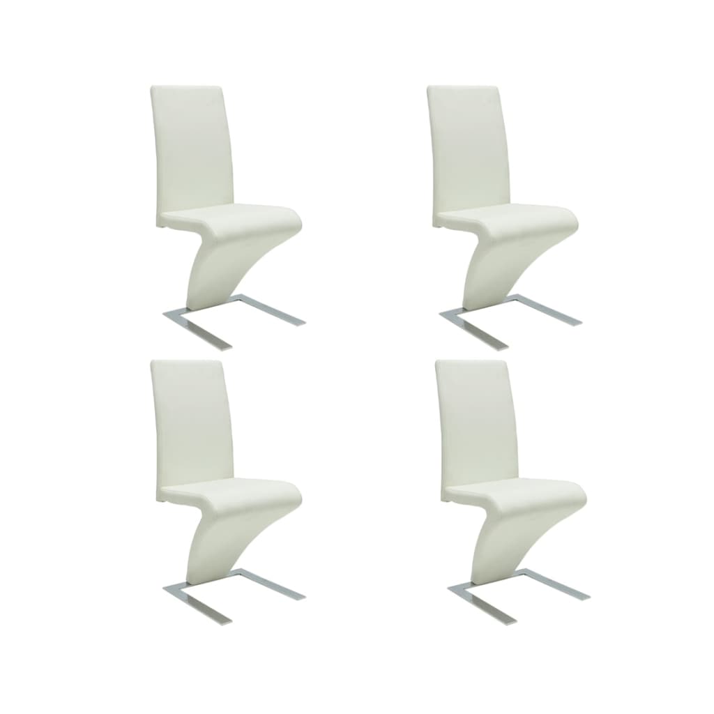 Eetkamerstoelen 4 st kunstleer wit is nu te koop bij PeponiXL, paradijselijk wonen!