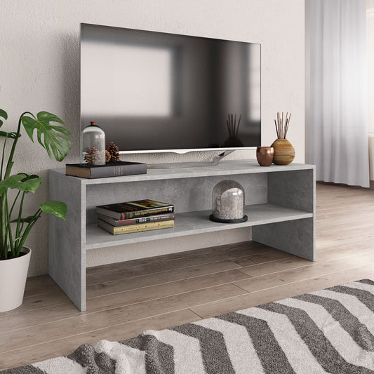 Tv-meubel 100x40x40 cm bewerkt hout betongrijs is nu te koop bij PeponiXL, paradijselijk wonen!