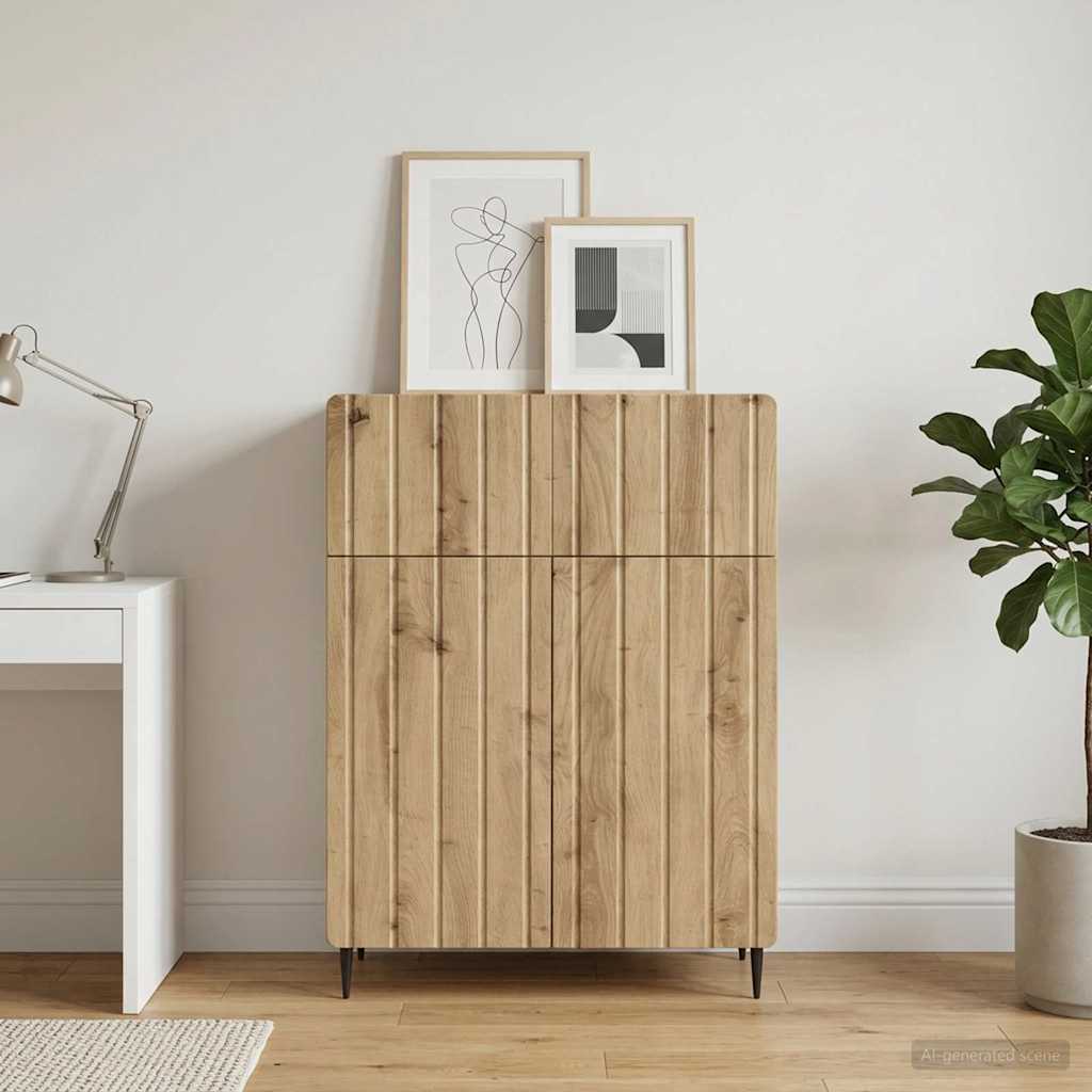 Dressoir Artisanaal eiken 66 x 34,5 x 92 cm Bewerkt hout is nu te koop bij PeponiXL, paradijselijk wonen!