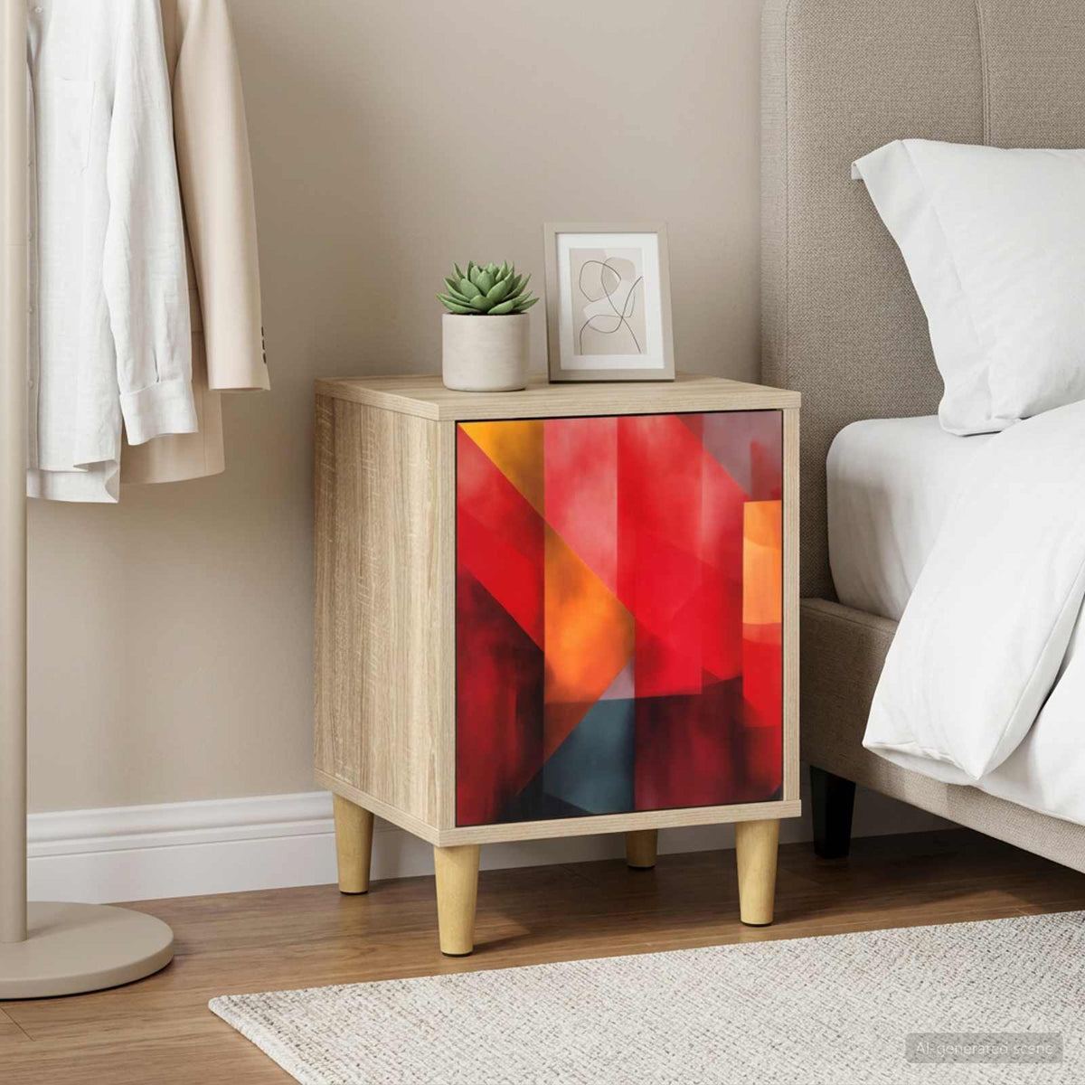 Nachtkastje HEESCH Sonoma Eiken 36 x 33 x 50 cm Bewerkt hout is nu te koop bij PeponiXL, paradijselijk wonen!