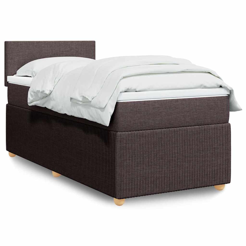 Boxspring met matras stof donkerbruin 100x200 cm is nu te koop bij PeponiXL, paradijselijk wonen!