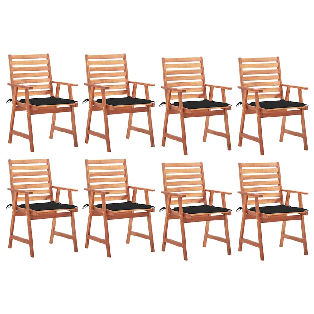 Tuinstoelen 8 st met kussens massief acaciahout is nu te koop bij PeponiXL, paradijselijk wonen!