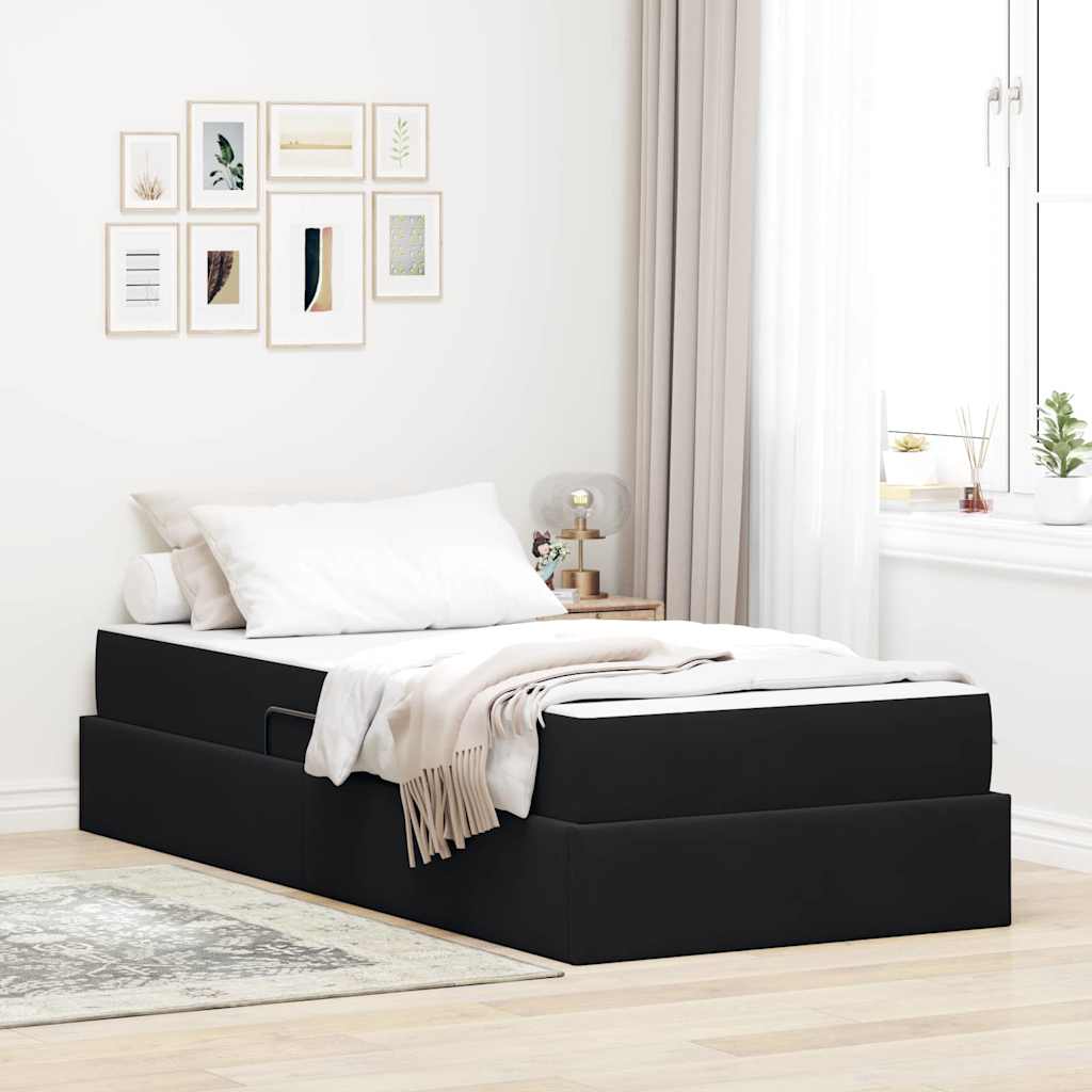Opbergbed met matras met matras Zwart 90 x 190 cm Fluweel is nu te koop bij PeponiXL, paradijselijk wonen!