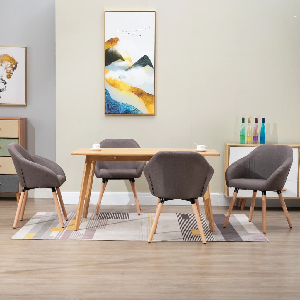 Eetkamerstoelen 4 st draaibaar stof taupe is nu te koop bij PeponiXL, paradijselijk wonen!