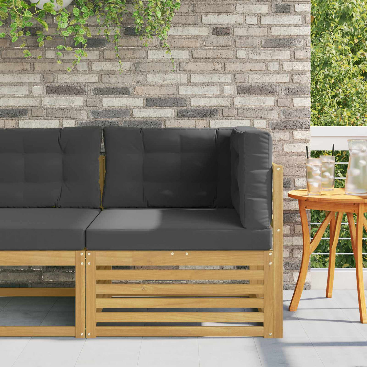 Buiten Hoek Sofa Massief Acaciahout Wit is nu te koop bij PeponiXL, paradijselijk wonen!
