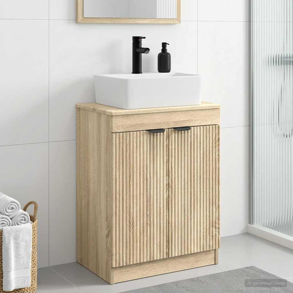 Badkamermeubel met Wasbak Sonoma Eiken 54 x 35 x 83 cm is nu te koop bij PeponiXL, paradijselijk wonen!