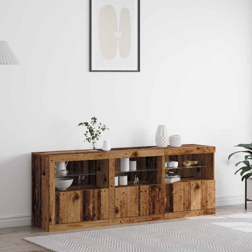 LED Sideboard Oud Hout 181 x 37 x 67 cm Bewerkt hout is nu te koop bij PeponiXL, paradijselijk wonen!