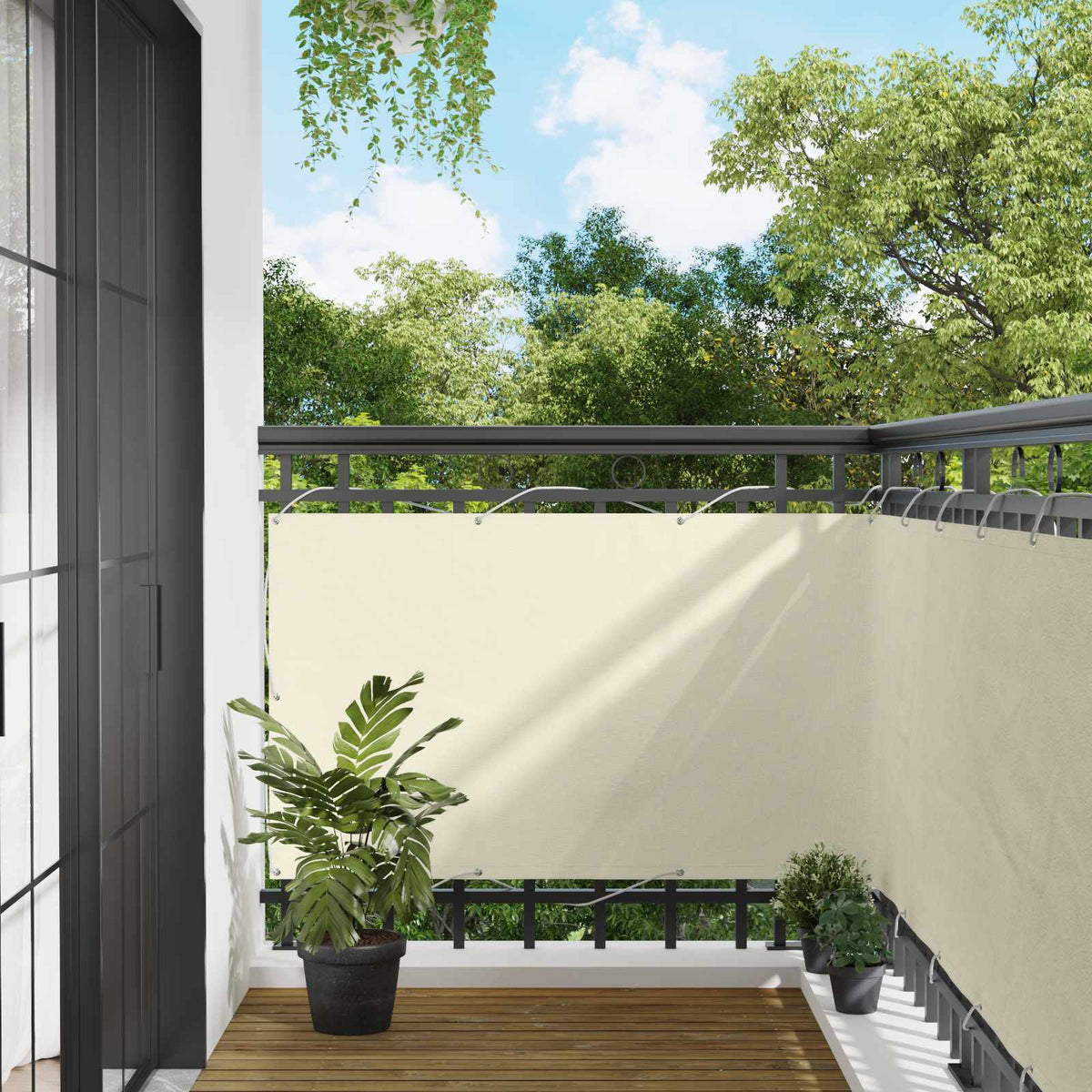 Balkon Scherm 90 x 200 cm PU gecoat oxford alu is nu te koop bij PeponiXL, paradijselijk wonen!