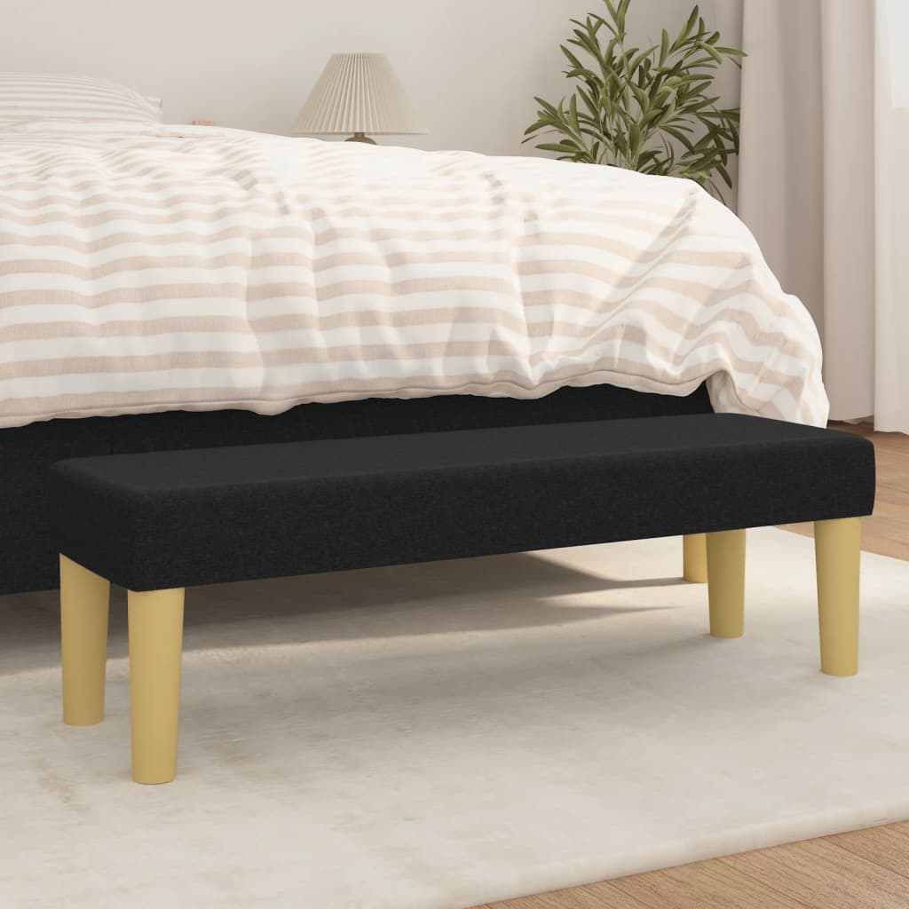 Bankje 100x30x30 cm stof zwart is nu te koop bij PeponiXL, paradijselijk wonen!