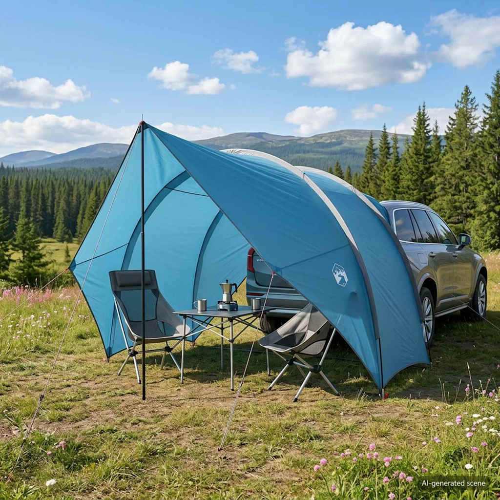 Tailgate Luifel Waterdicht Blauw 405 x 280 x 220 cm is nu te koop bij PeponiXL, paradijselijk wonen!