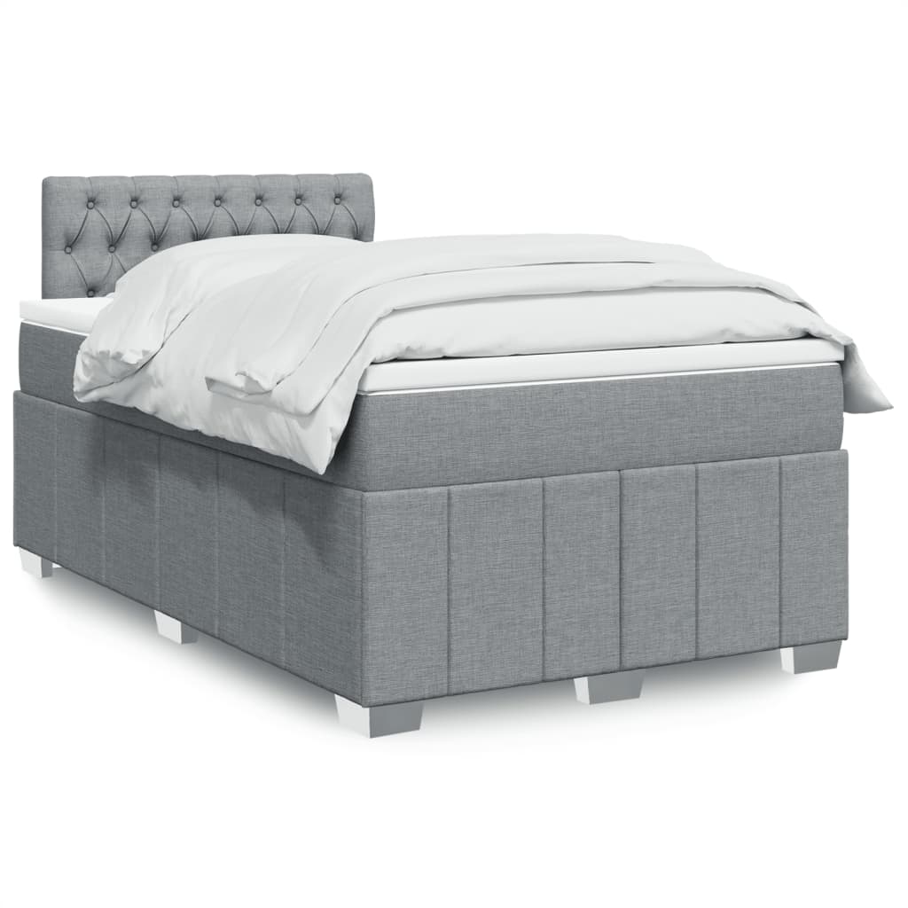 Boxspring met matras stof lichtgrijs 120x190 cm is nu te koop bij PeponiXL, paradijselijk wonen!
