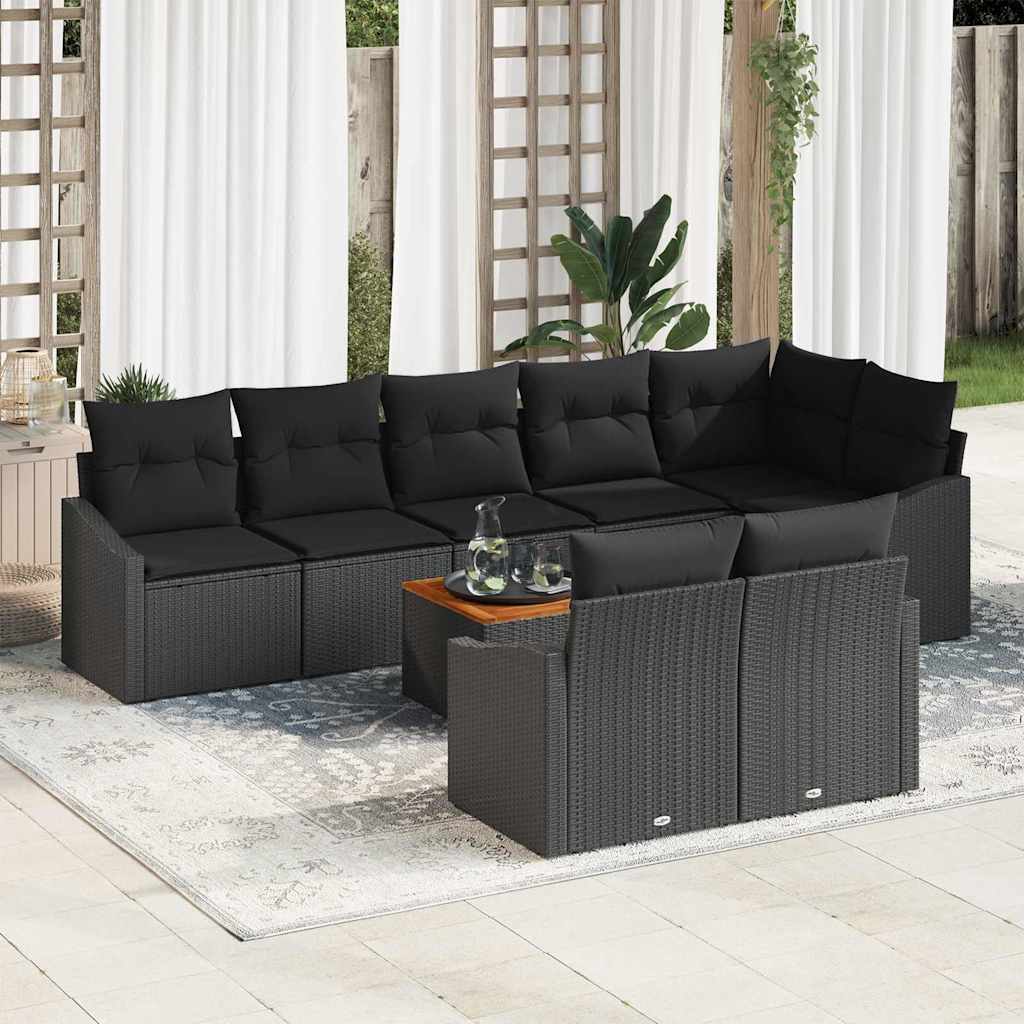 Tuinbankenset met opslag 9 pcs Zwart poly rattan is nu te koop bij PeponiXL, paradijselijk wonen!