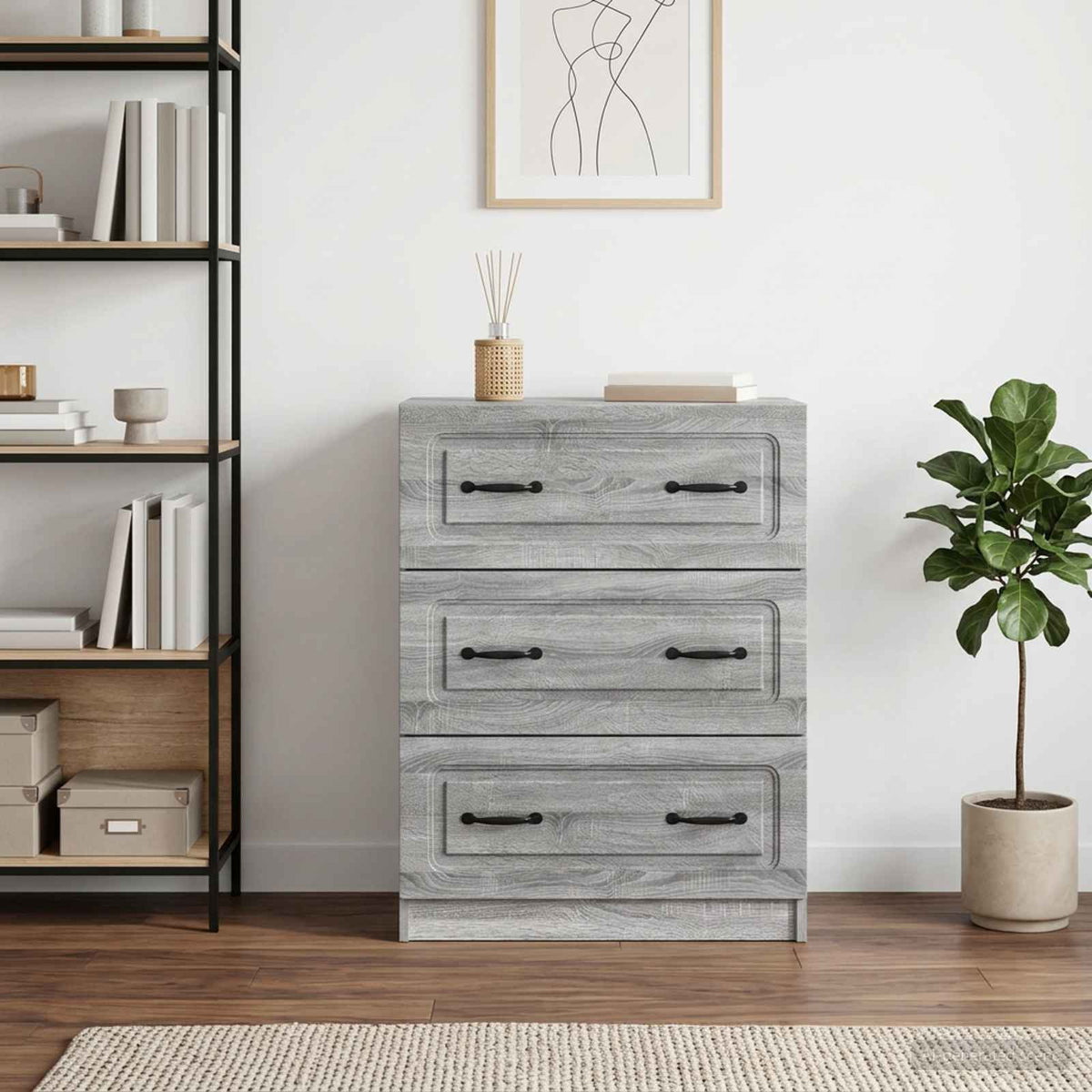 Ladenkast Grijs sonoma 66 x 34,5 x 87 cm Bewerkt hout is nu te koop bij PeponiXL, paradijselijk wonen!
