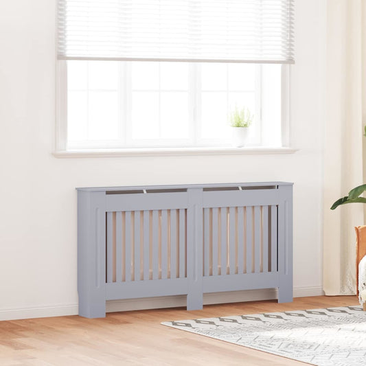 Radiatorafdekking 2 pcs Grijs 152 x 19 x 81,5cm Bewerkt hout is nu te koop bij PeponiXL, paradijselijk wonen!