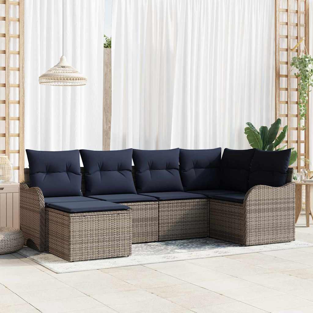 Tuin Sofa Set Grijs poly rattan is nu te koop bij PeponiXL, paradijselijk wonen!