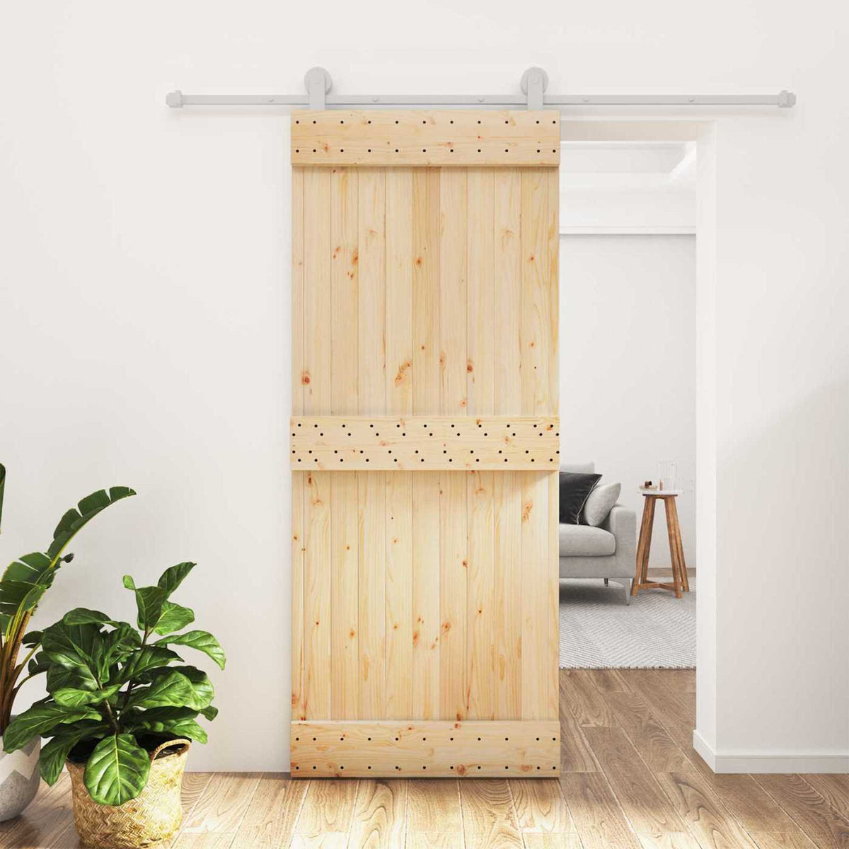Schuifdeur Natuurlijk en Wit 85 x 210 cm Massief Grenenhout is nu te koop bij PeponiXL, paradijselijk wonen!