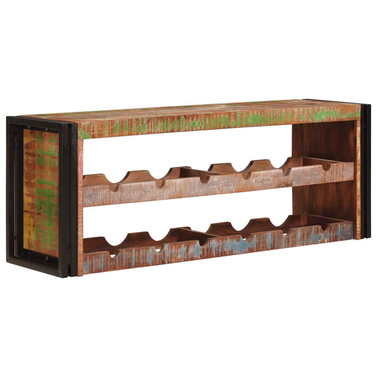 Wijnrek Bruin 120 x 45 x 33 cm Massief gerecycled hout is nu te koop bij PeponiXL, paradijselijk wonen!
