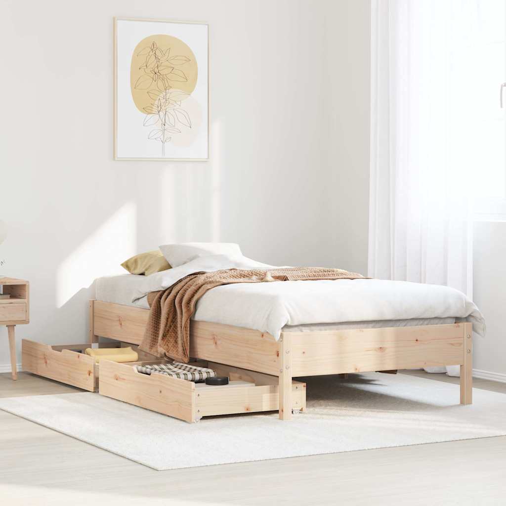Bedframe zonder matras massief grenenhout 75x190 cm is nu te koop bij PeponiXL, paradijselijk wonen!