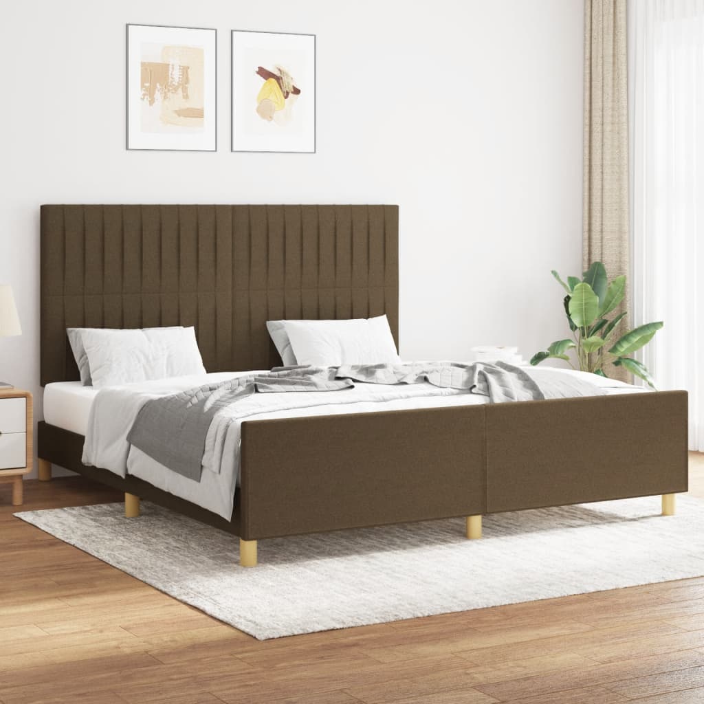 Bedframe zonder matras stof donkerbruin 160x200 cm is nu te koop bij PeponiXL, paradijselijk wonen!