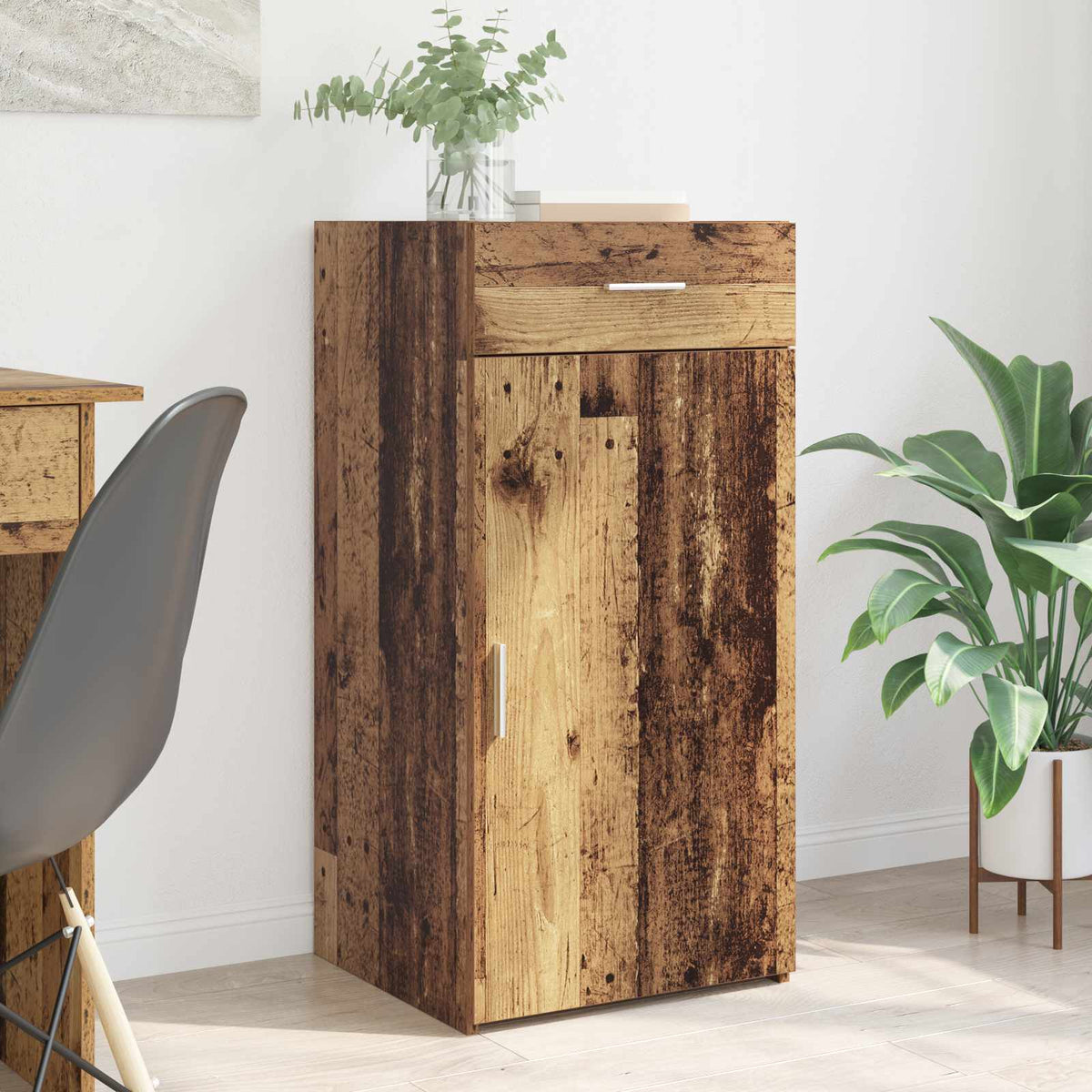 Dressoir met lade Oud hout 45 x 42,5 x 93 cm Bewerkt hout is nu te koop bij PeponiXL, paradijselijk wonen!