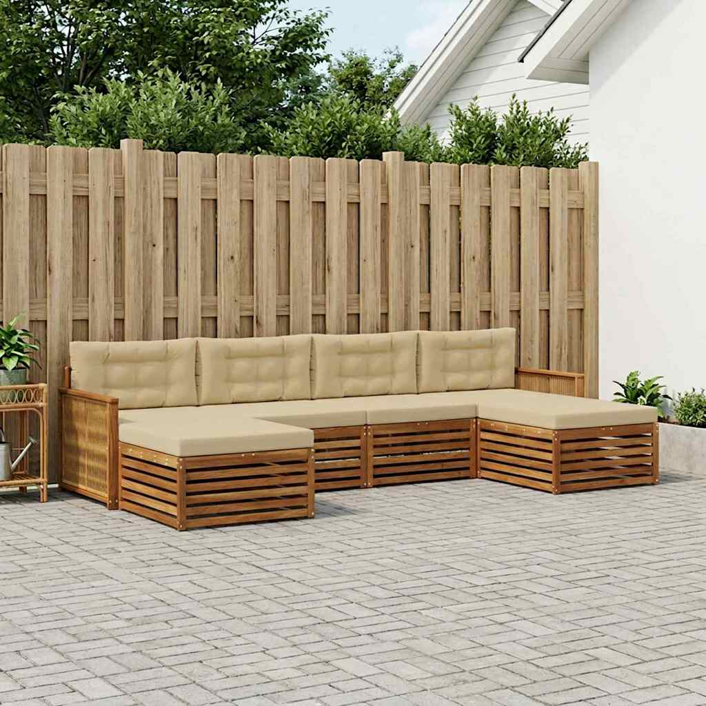 Sofa-Sets met kussen 6 pcs Massief Acaciahout is nu te koop bij PeponiXL, paradijselijk wonen!