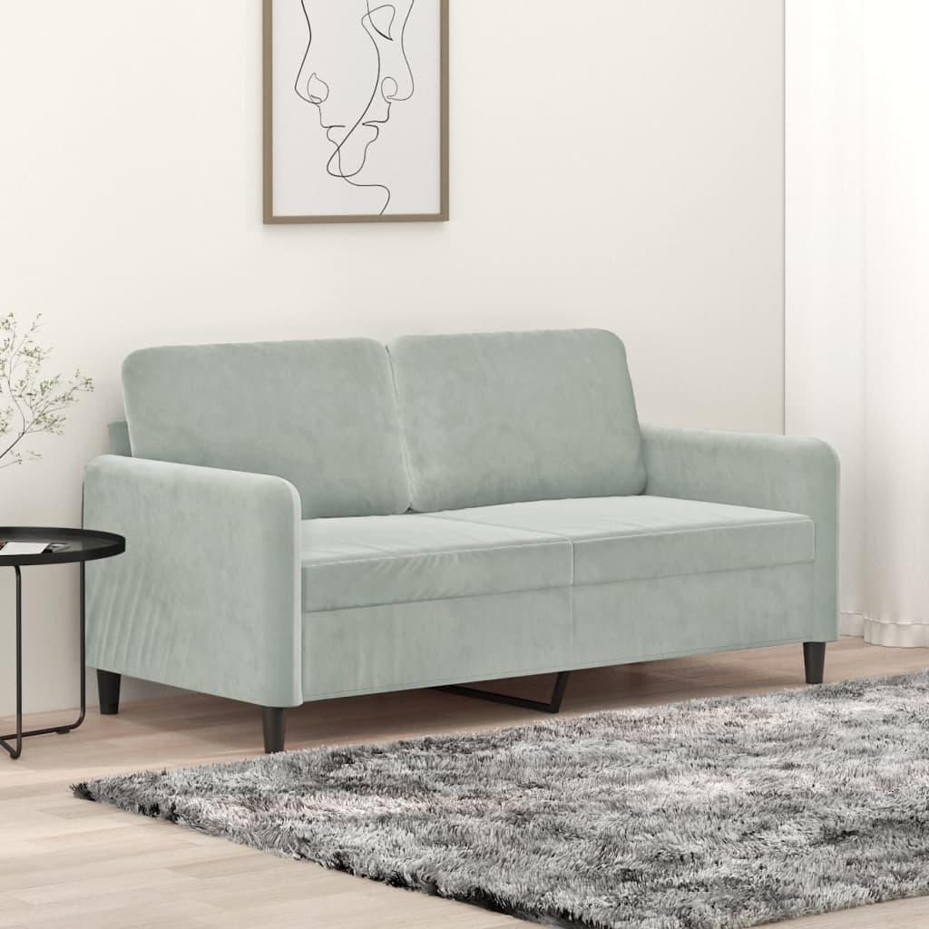 Tweezitsbank 140 cm fluweel lichtgrijs is nu te koop bij PeponiXL, paradijselijk wonen!