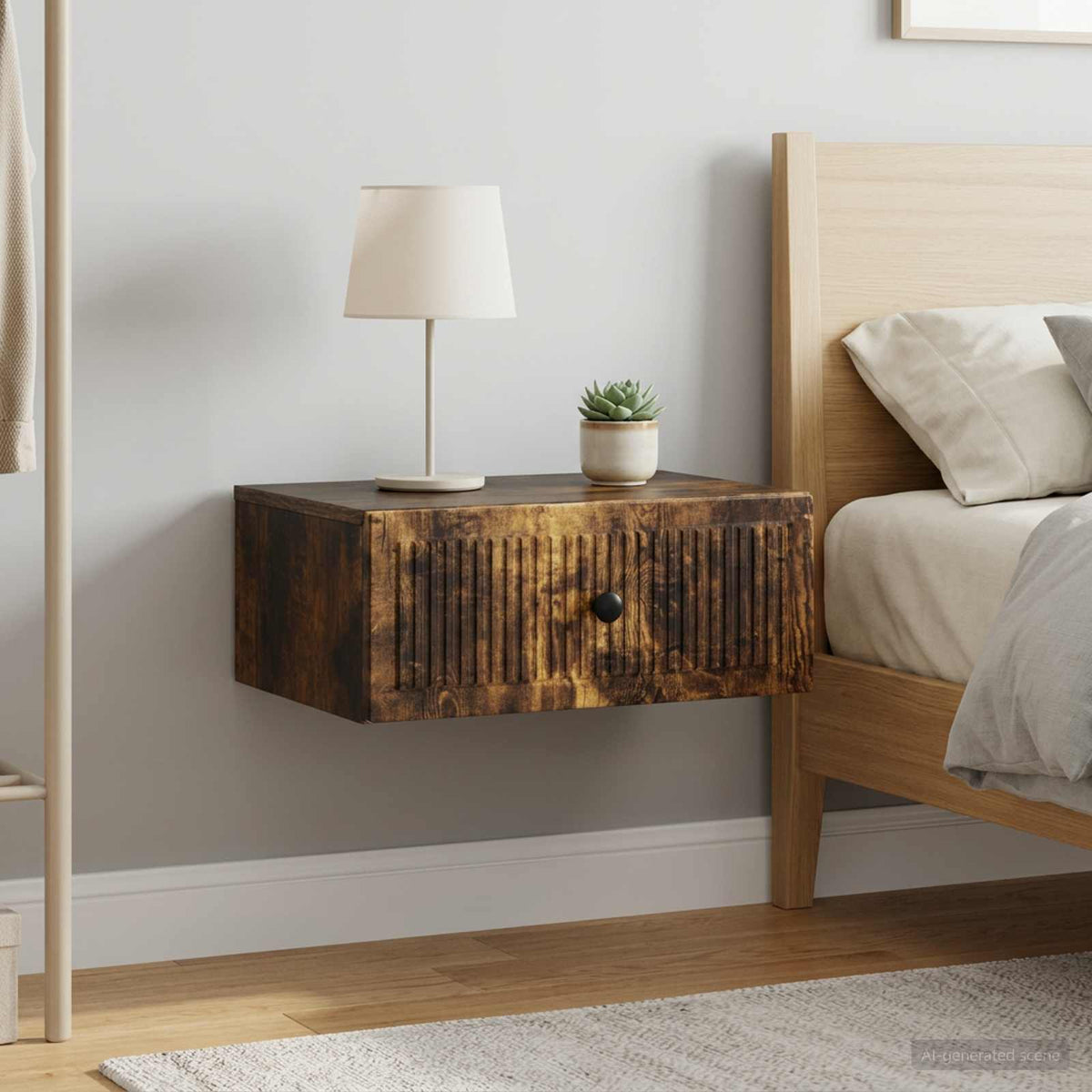 Nachtkastje 2 pcs Gerookt eiken 49 x 34,5 x 20 cm Bewerkt hout is nu te koop bij PeponiXL, paradijselijk wonen!