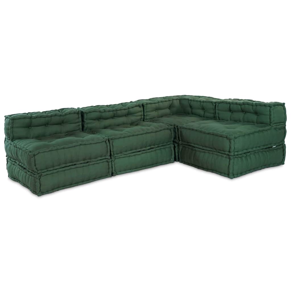 Modulair Sofabet 4 pcs Groen Stof is nu te koop bij PeponiXL, paradijselijk wonen!