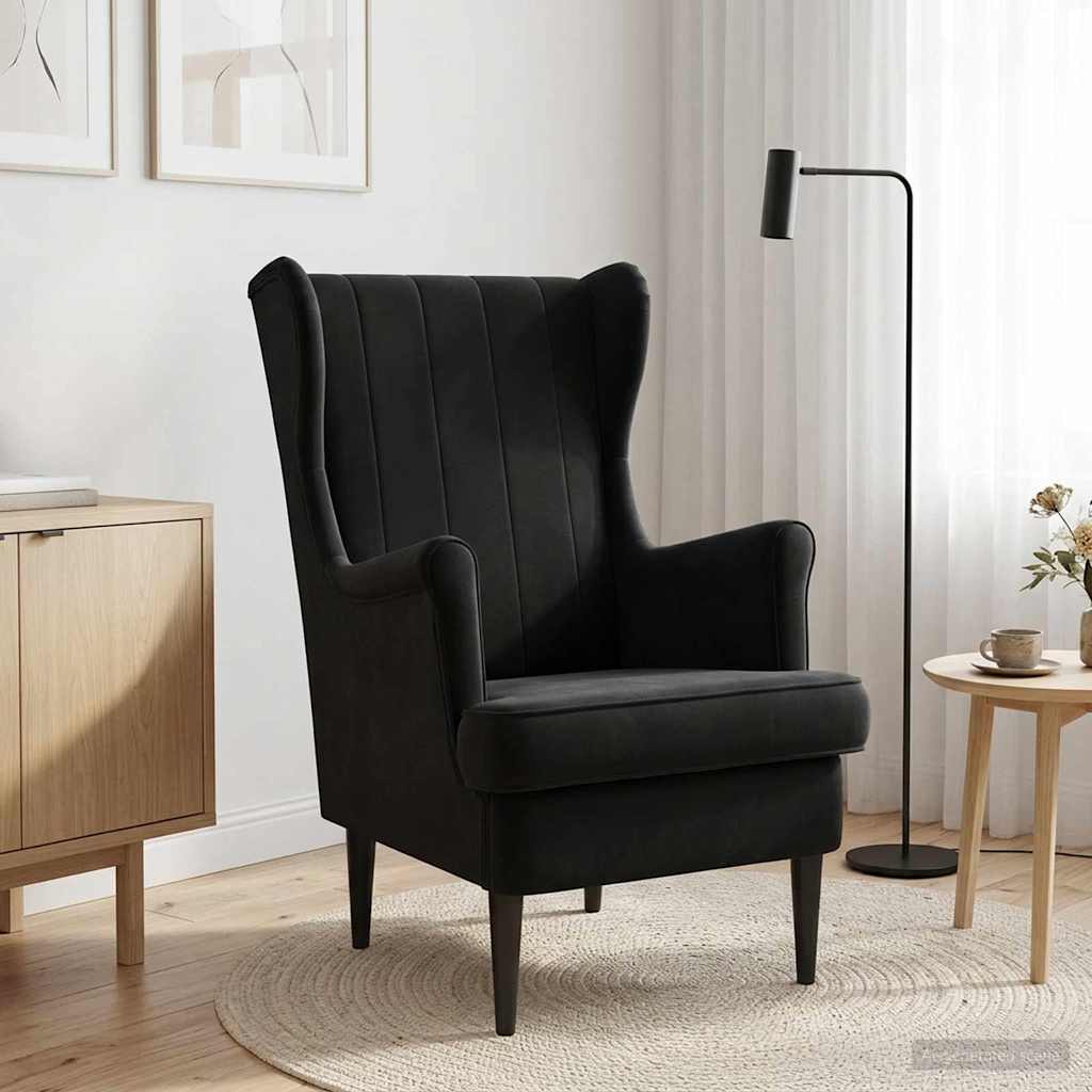 Fauteuil Zwart Fluweel is nu te koop bij PeponiXL, paradijselijk wonen!
