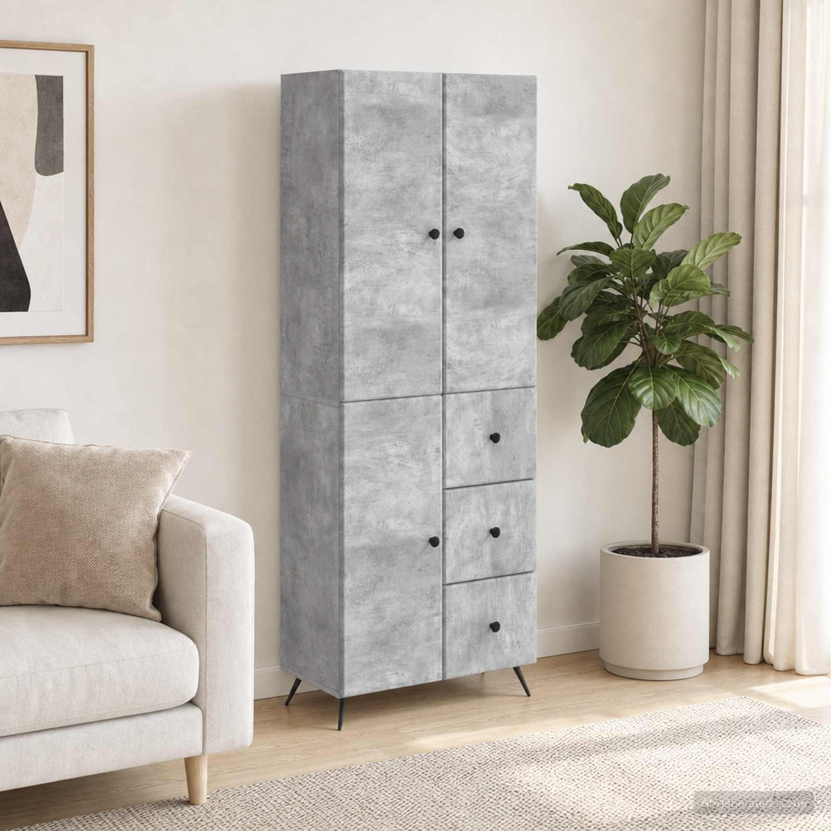 Kastenset 2 pcs Betongrijs Bewerkt hout is nu te koop bij PeponiXL, paradijselijk wonen!