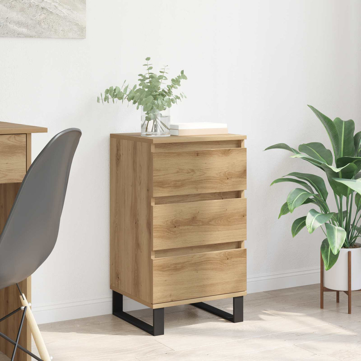 Dressoir artisanaal eikenkleurig Bewerkt hout is nu te koop bij PeponiXL, paradijselijk wonen!