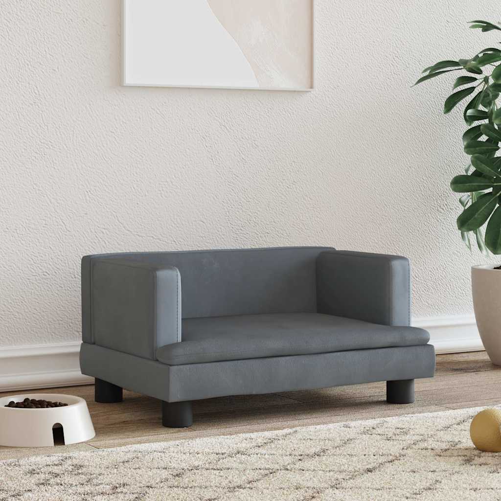 Hondenmand 60x40x30 cm fluweel donkergrijs is nu te koop bij PeponiXL, paradijselijk wonen!