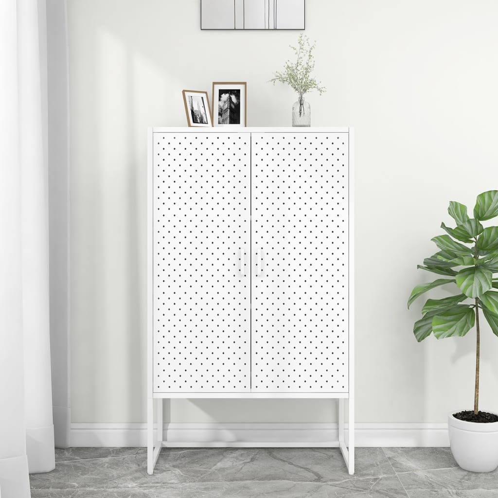 Hoge kast 80x35x135 cm staal wit is nu te koop bij PeponiXL, paradijselijk wonen!