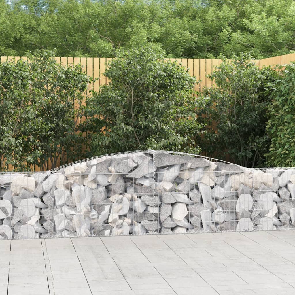 Schanskorven 8 st gewelfd 400x30x60/80 cm ijzer is nu te koop bij PeponiXL, paradijselijk wonen!