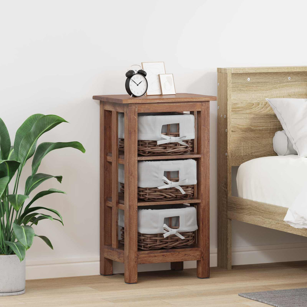 Bijzettafel Bruin 38 x 28 x 72 cm Massief mahoniehout is nu te koop bij PeponiXL, paradijselijk wonen!
