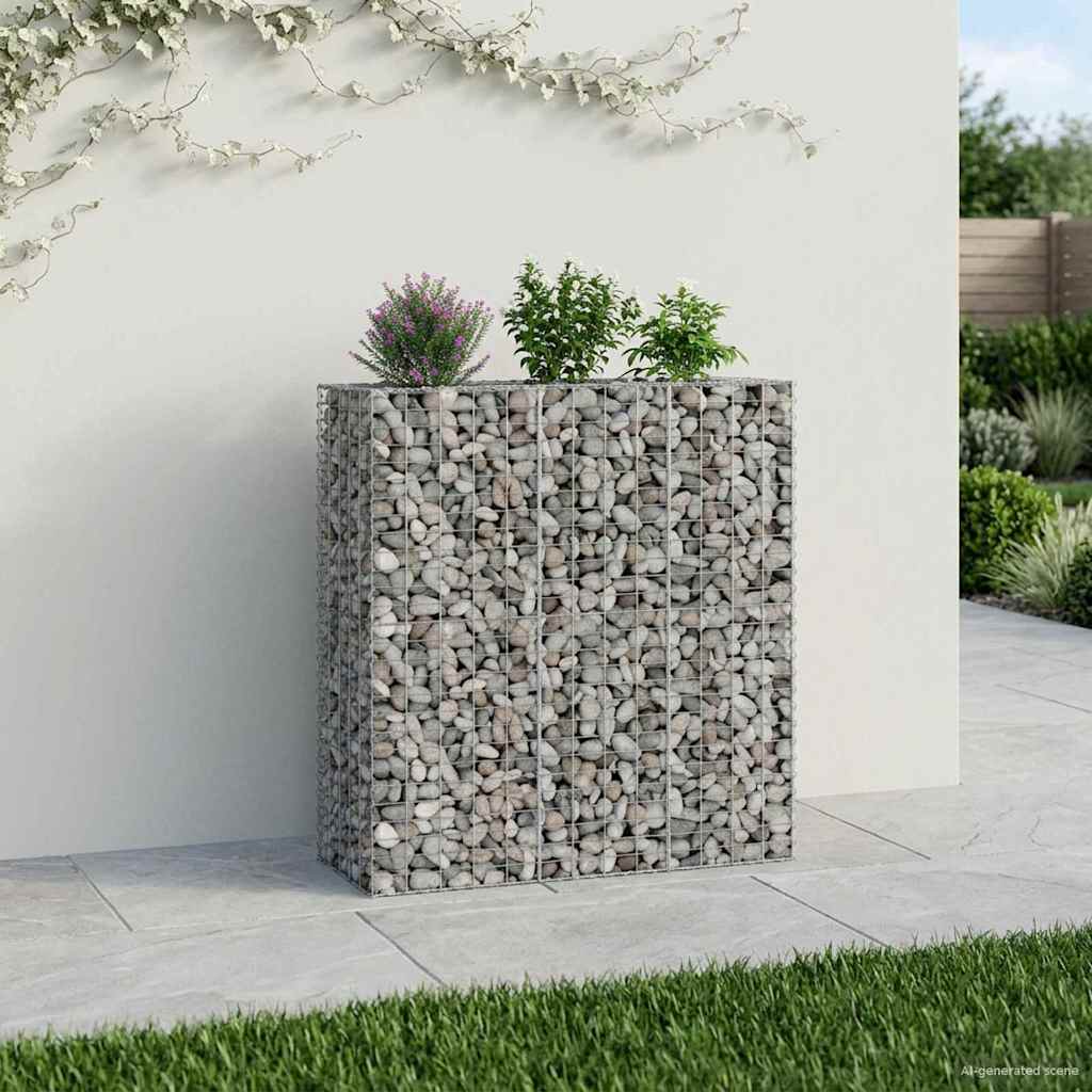 Gabion Verhoogd Bed 2 pcs Zilver 130 x 50 x 150 cm is nu te koop bij PeponiXL, paradijselijk wonen!