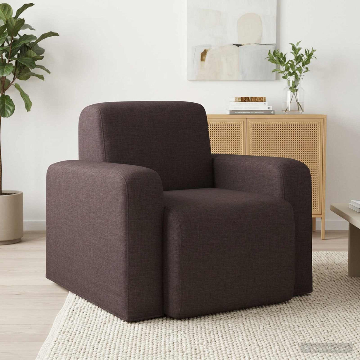 Fauteuil Donkerbruin Stof is nu te koop bij PeponiXL, paradijselijk wonen!