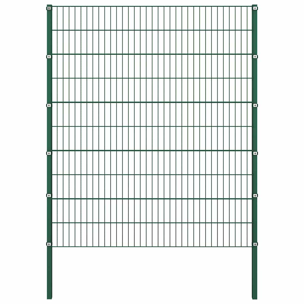 Schuttingpaneel met palen ijzer 176,5x200 cm groen is nu te koop bij PeponiXL, paradijselijk wonen!