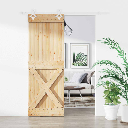 Schuifdeur Natuurlijk en Wit 85 x 210 cm Massief Grenenhout is nu te koop bij PeponiXL, paradijselijk wonen!