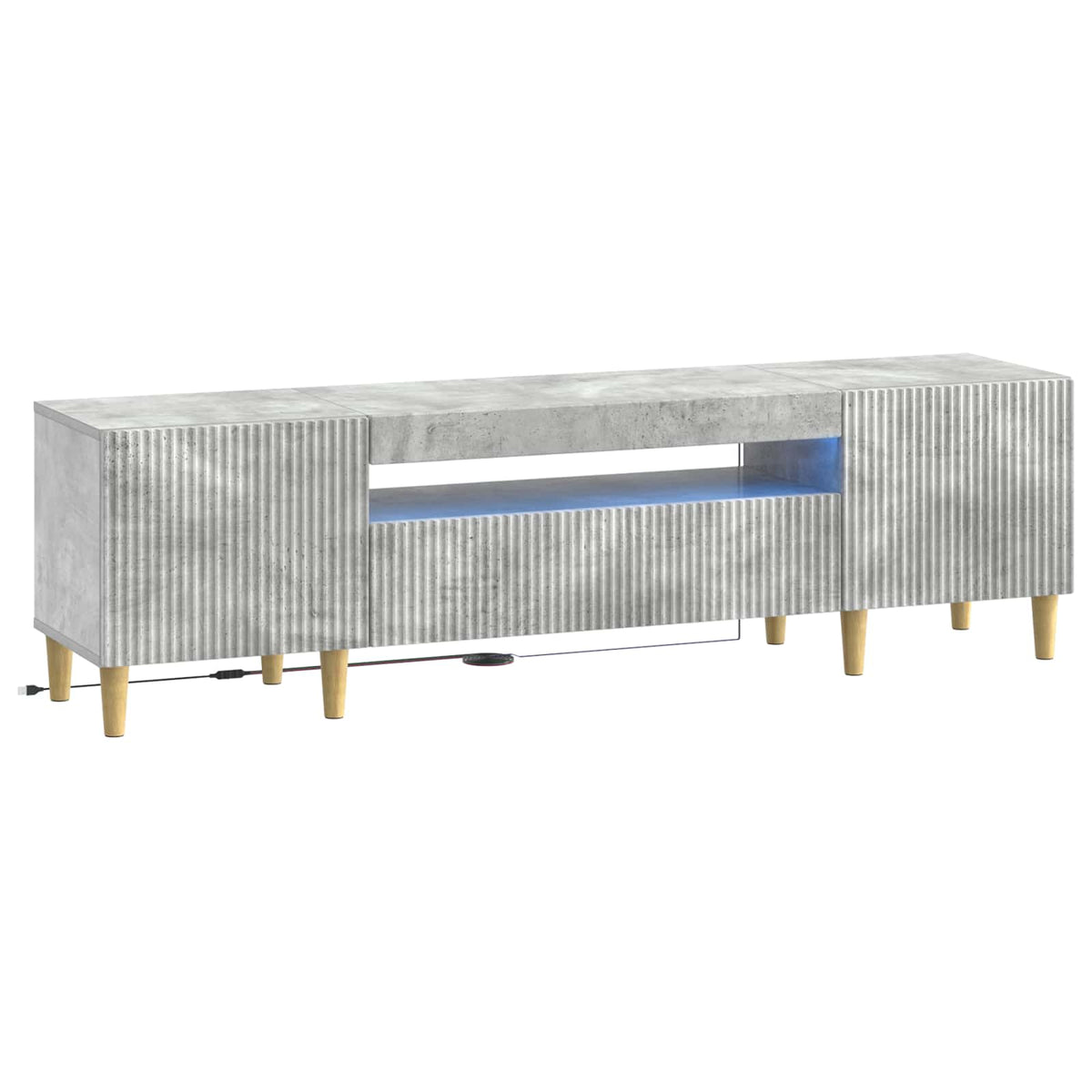 LED tv-meubel Betongrijs Bewerkt hout is nu te koop bij PeponiXL, paradijselijk wonen!