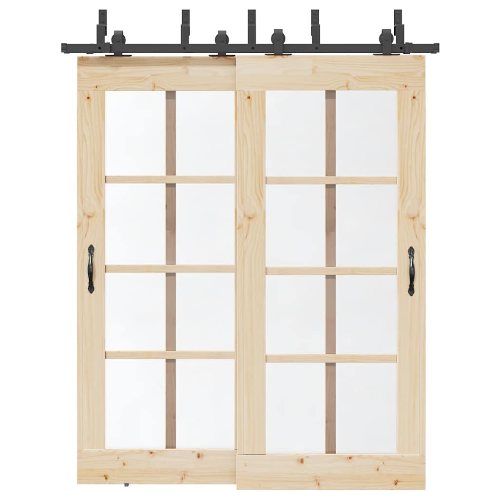 Doos met onderdelen voor schuifdeur 183 cm staal zwart is nu te koop bij PeponiXL, paradijselijk wonen!