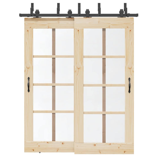 Doos met onderdelen voor schuifdeur 183 cm staal zwart is nu te koop bij PeponiXL, paradijselijk wonen!