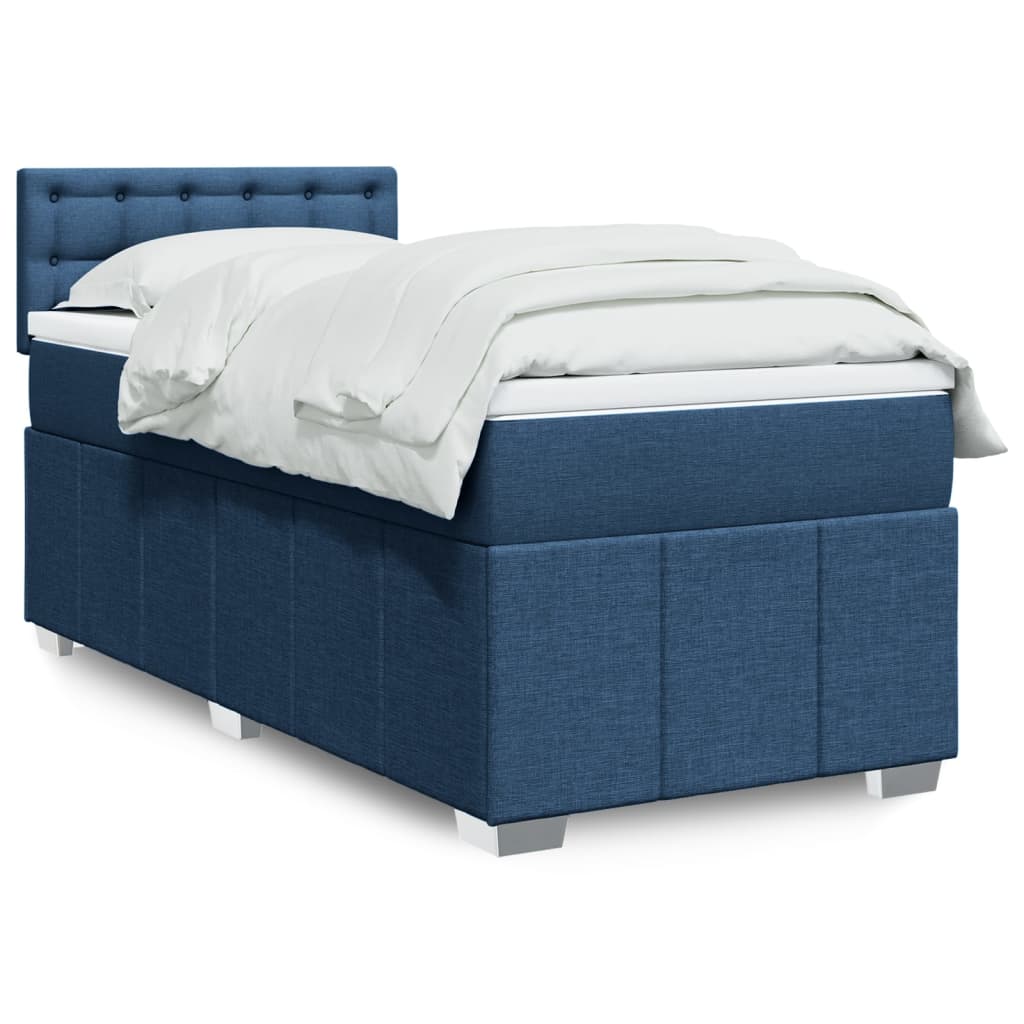 Boxspring met matras stof blauw 100x200 cm is nu te koop bij PeponiXL, paradijselijk wonen!