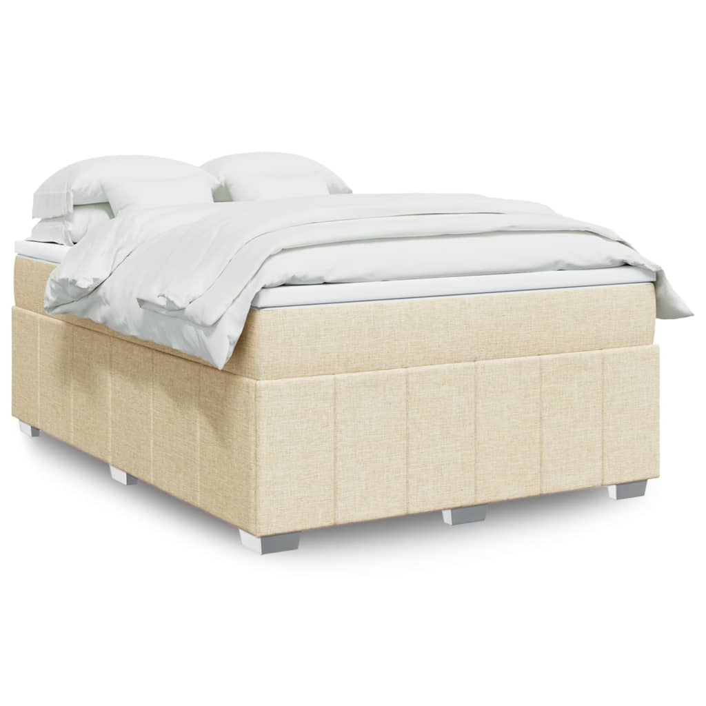 Boxspring met matras stof crèmekleurig 160x200 cm is nu te koop bij PeponiXL, paradijselijk wonen!