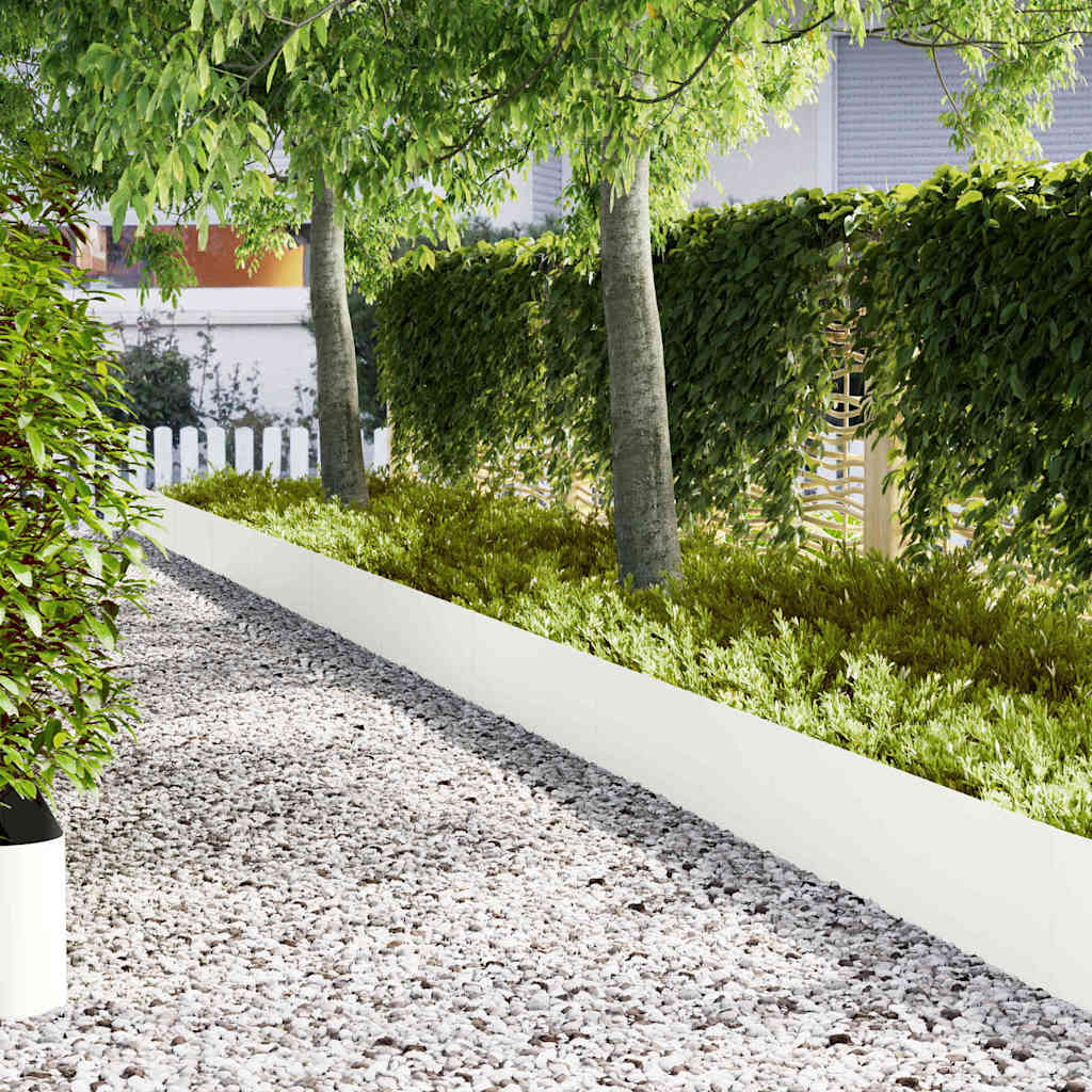 Tuinrand 20 pcs Wit 100 x 0,05 x 30 cm Koudgewalst staal is nu te koop bij PeponiXL, paradijselijk wonen!