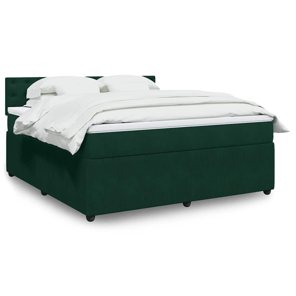 Boxspring met matras fluweel donkergroen 180x200 cm is nu te koop bij PeponiXL, paradijselijk wonen!