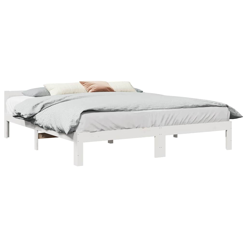 Bedframe zonder matras massief grenenhout wit 160x200 cm is nu te koop bij PeponiXL, paradijselijk wonen!
